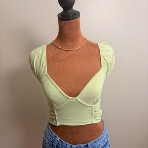 Forever 21 Mint Green Ruched Crop Top